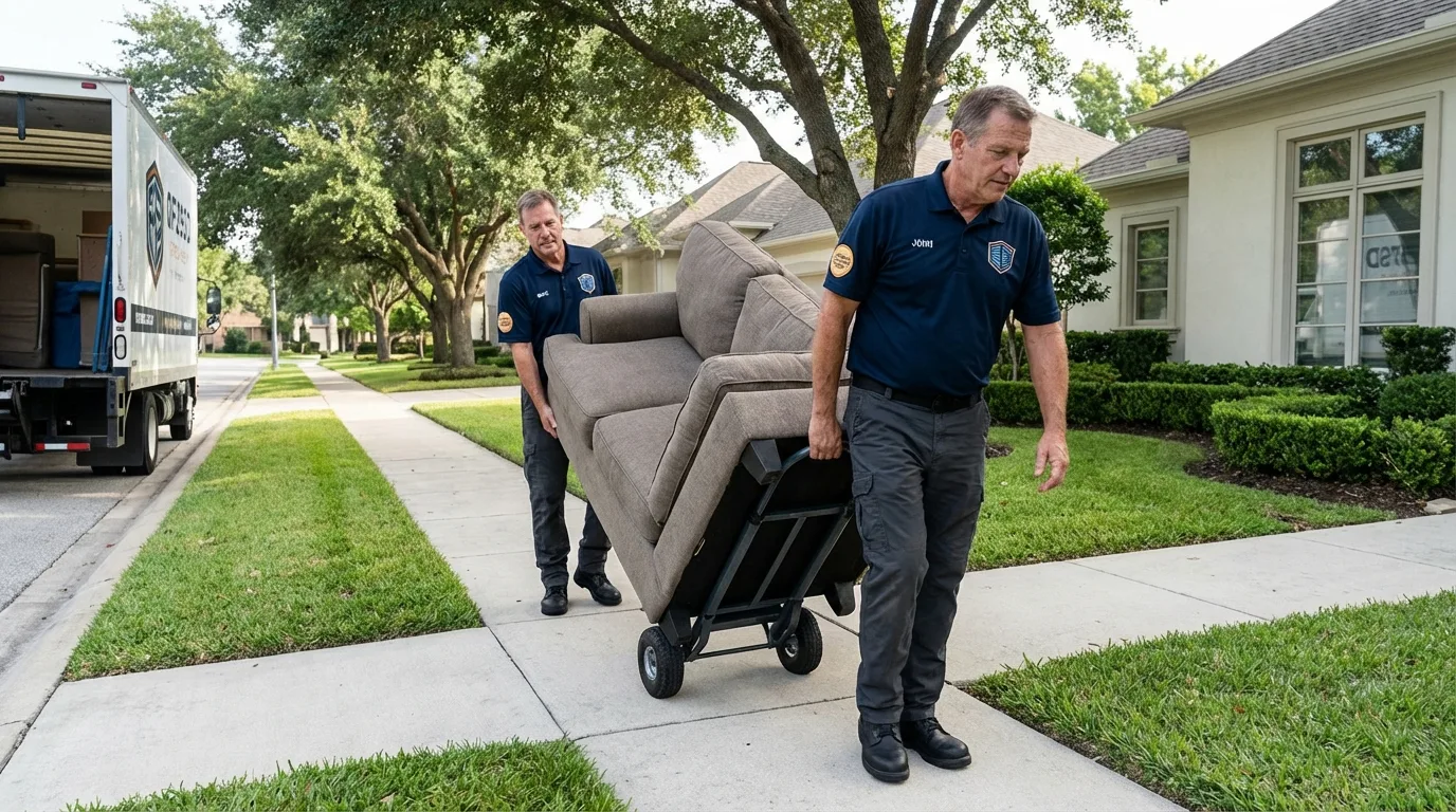 Local residential moving crew loading furniture in Westmoreland, KS